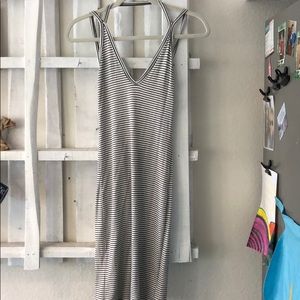 Black and white striped dress